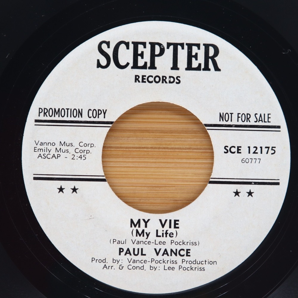 PAUL VANCE - MY VIE / IT HAPPENS EVERY DAY - ROCK POP 45 PROMO